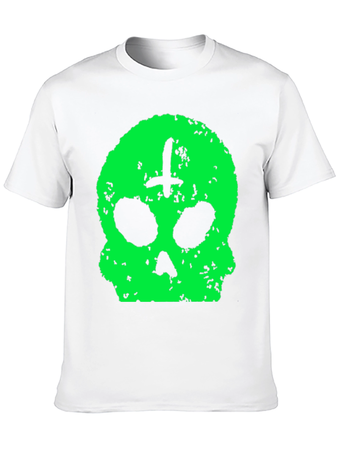 Skull & Cross T-Shirt - Green Graphic Print