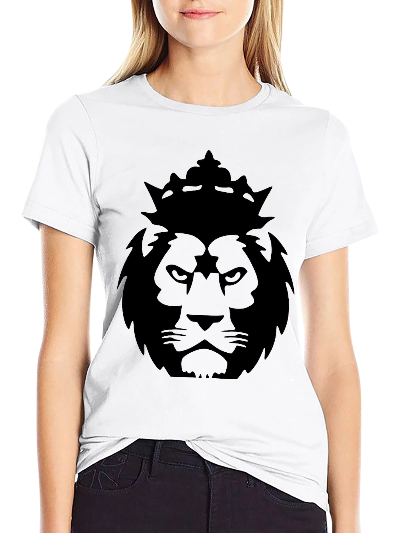 King Lion Graphic Tee - Black Cotton Blend