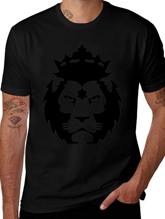 King Lion Graphic Tee - Black Cotton Blend