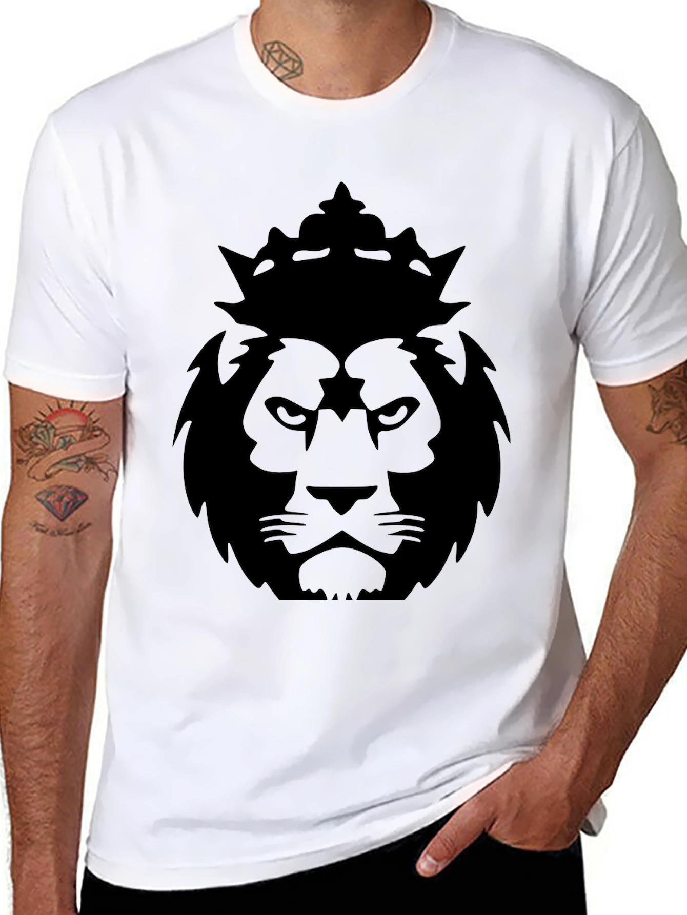 King Lion Graphic Tee - Black Cotton Blend