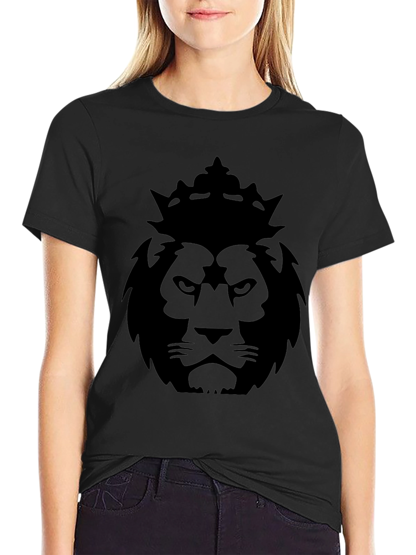 King Lion Graphic Tee - Black Cotton Blend