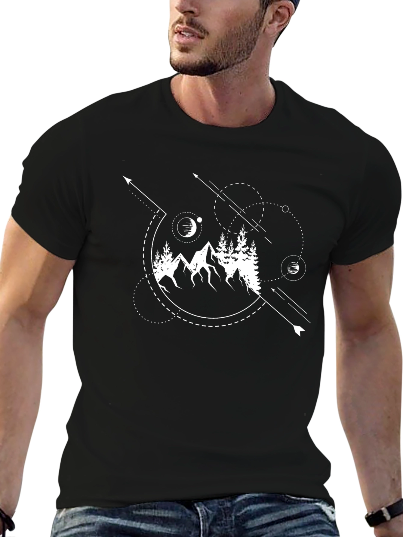 Geometric Mountain Graphic T-Shirt