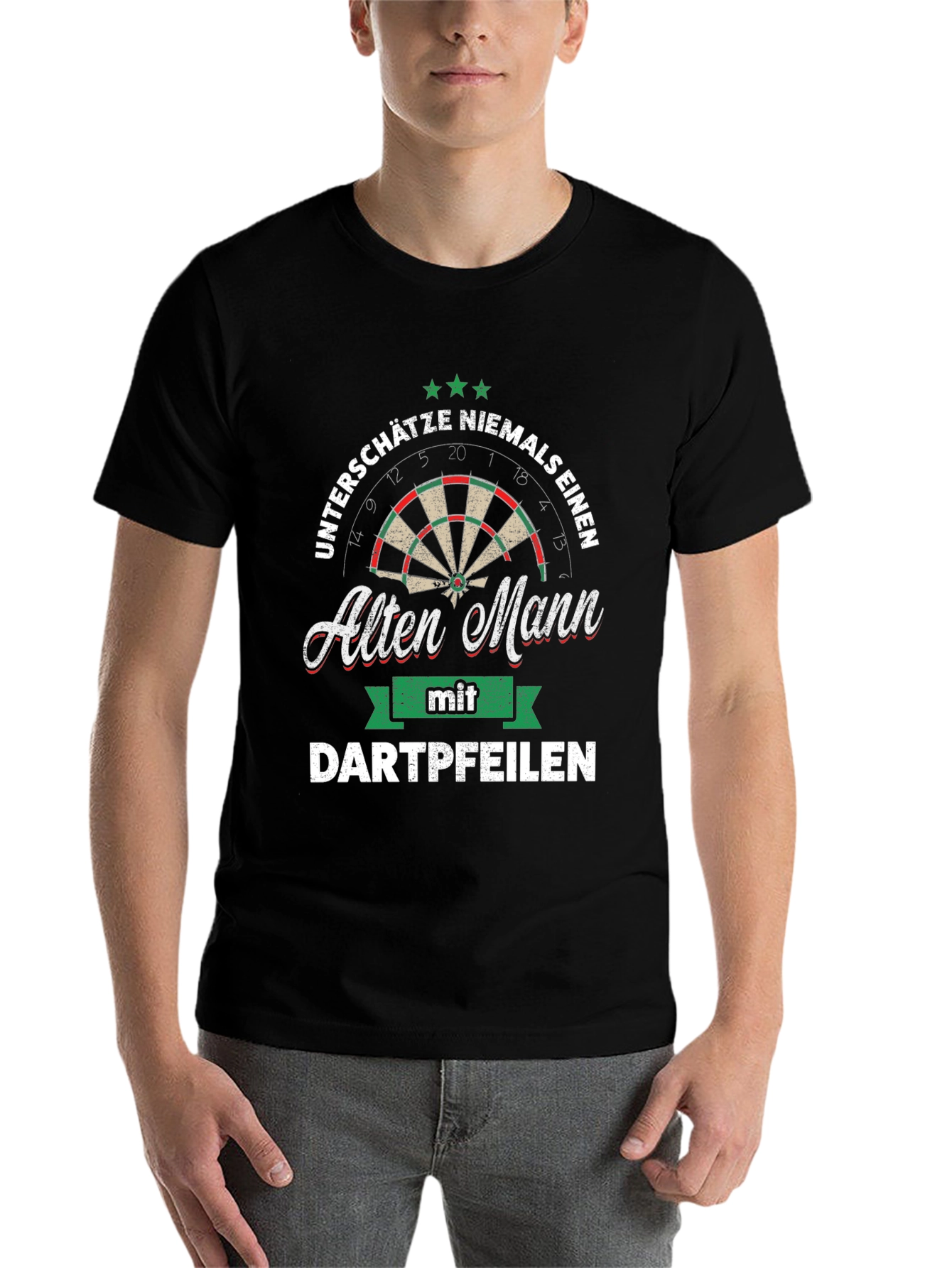 Darts Old Man Graphic Tee - Never Underestimate