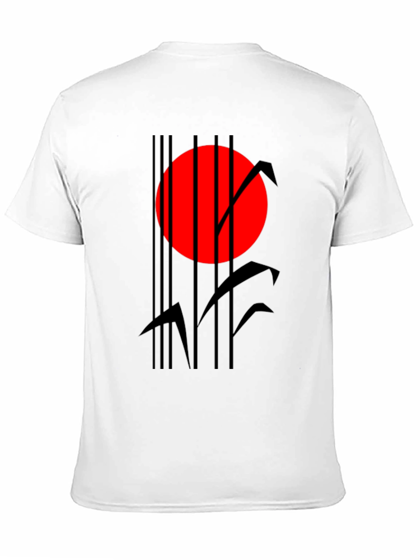 Abstract Red Sun Black Graphic T-Shirt