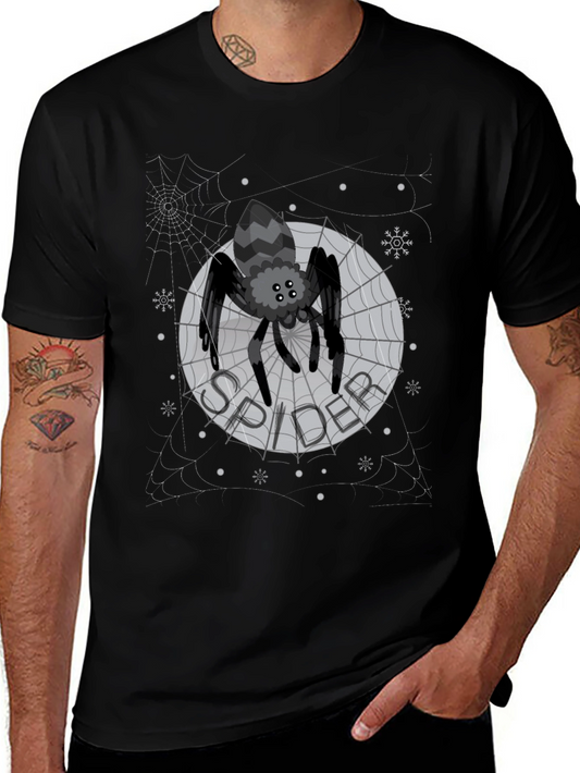 Spider Web Graphic Print Mens T-Shirt