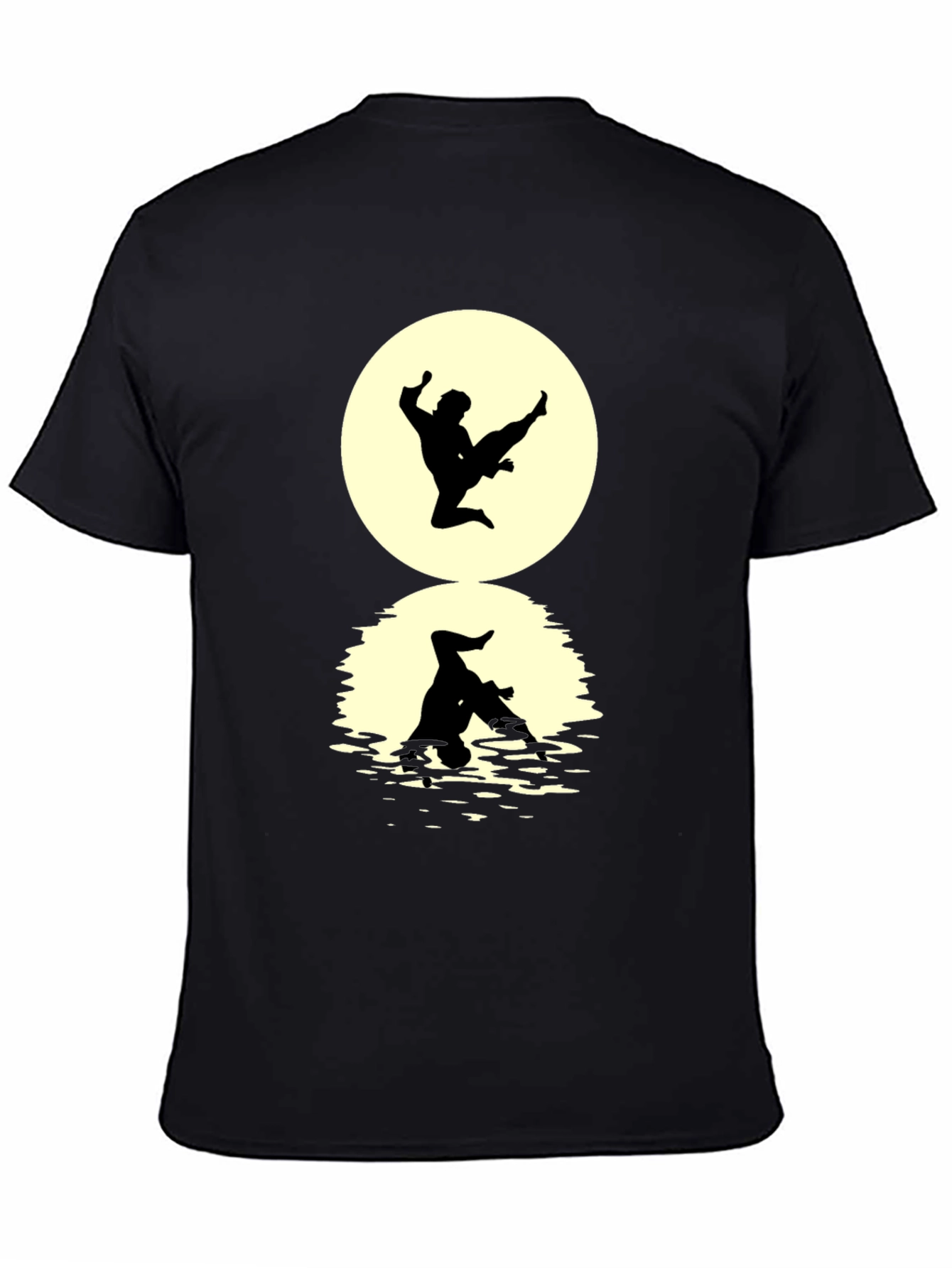 Karate Silhouette Graphic Black T-Shirt