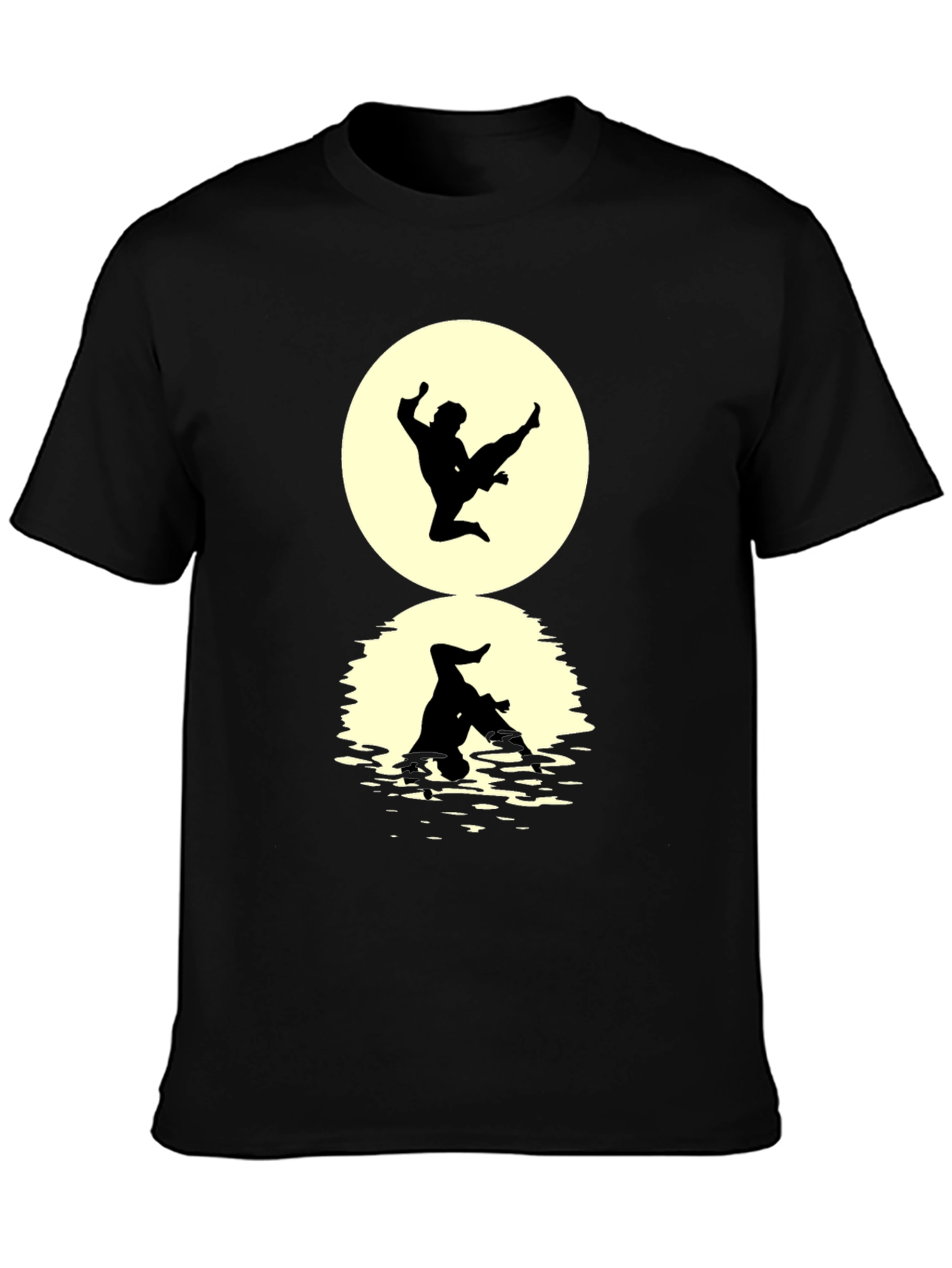 Karate Silhouette Graphic Black T-Shirt