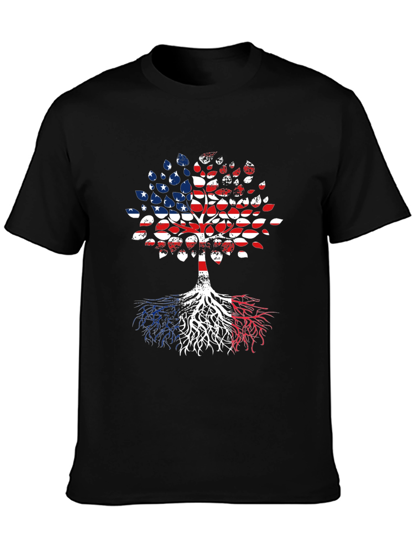USA France Roots Tree T-Shirt