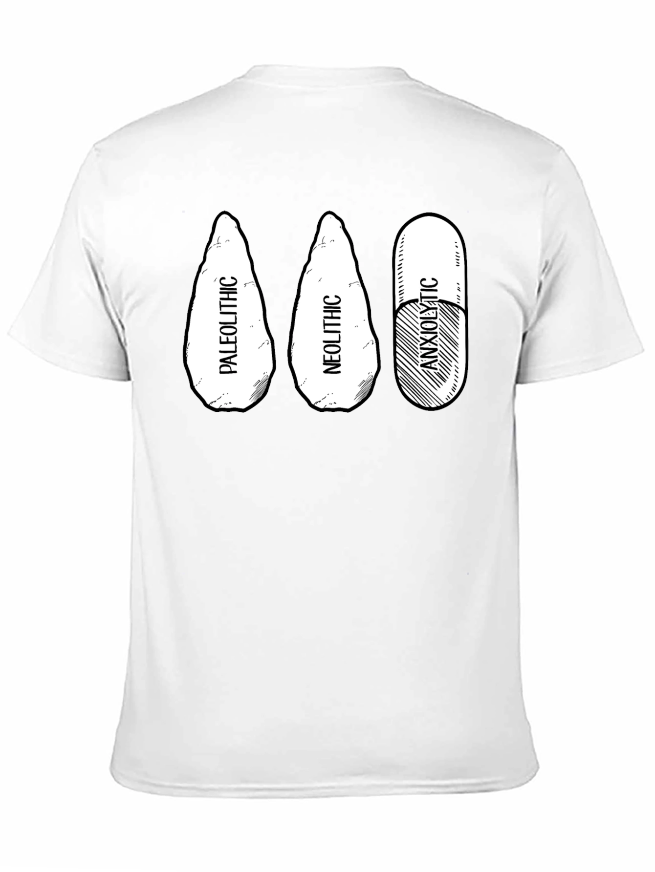 Paleolithic Neolithic Anxiolytic Black T-Shirt