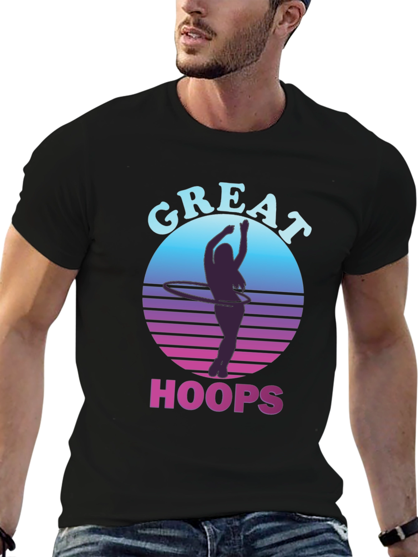 Great Hoops T-Shirt - Retro Hula Hoop Design