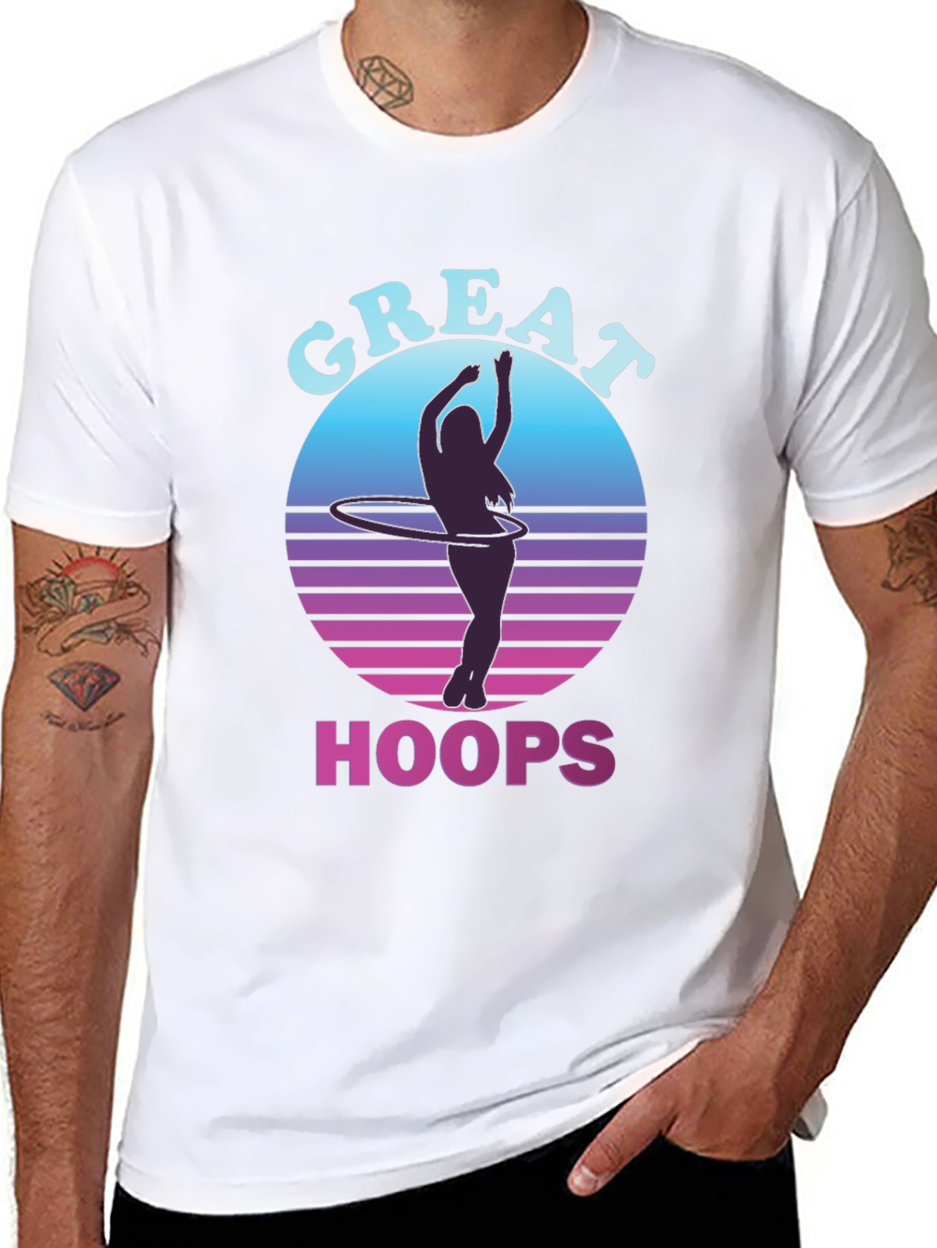 Great Hoops T-Shirt - Retro Hula Hoop Design