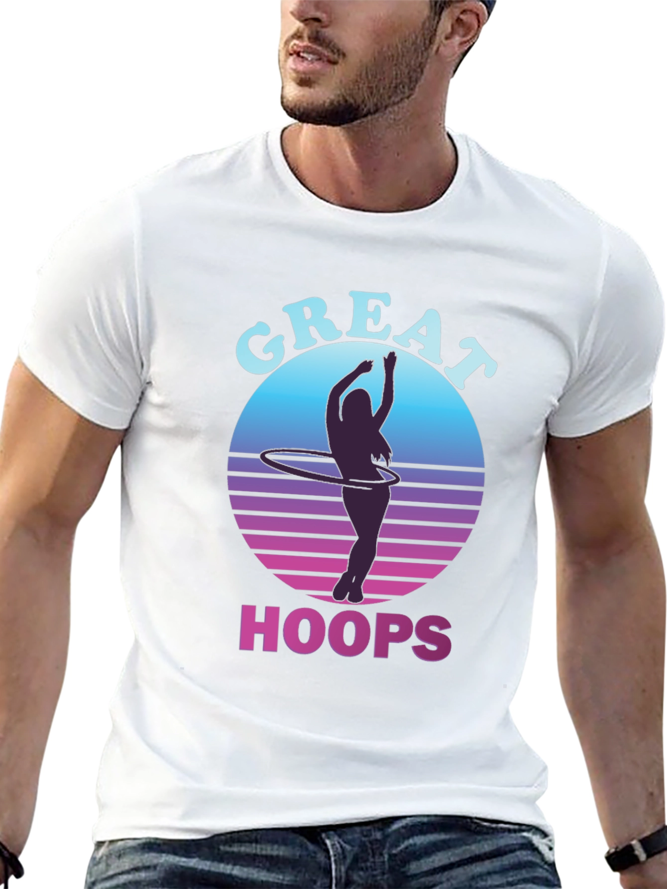 Great Hoops T-Shirt - Retro Hula Hoop Design