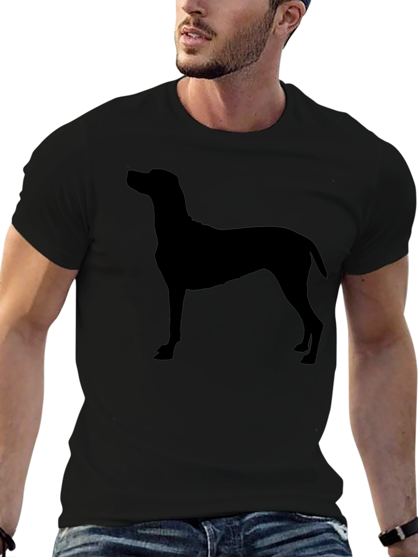 Dog Silhouette T-Shirt - Classic Black Tee