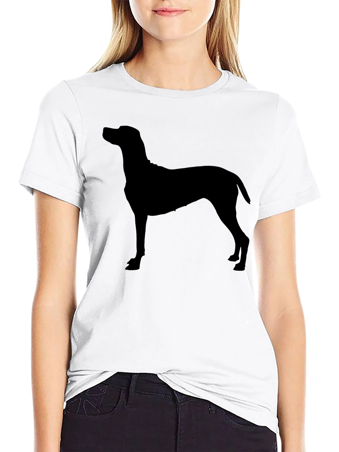 Dog Silhouette T-Shirt - Classic Black Tee