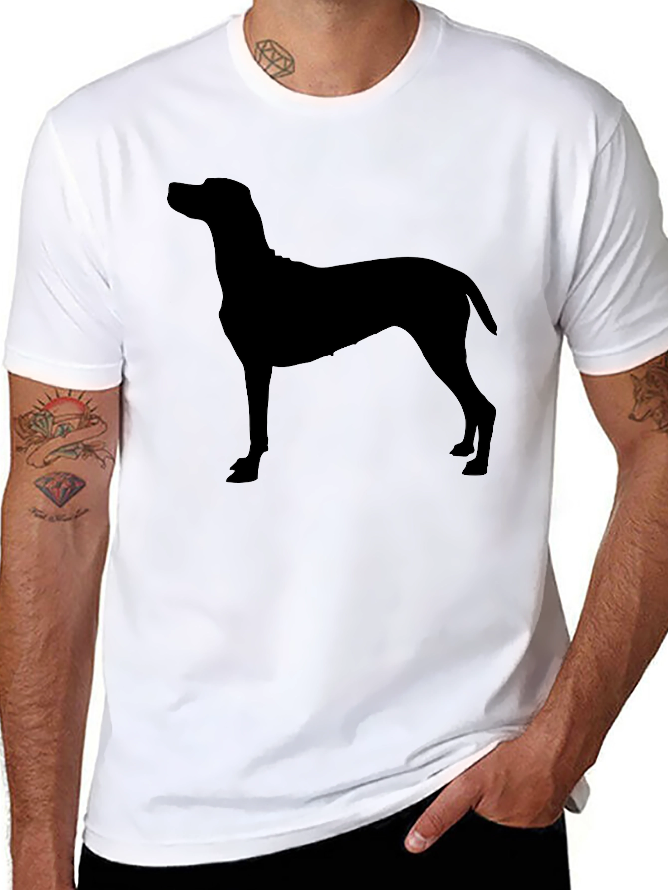 Dog Silhouette T-Shirt - Classic Black Tee