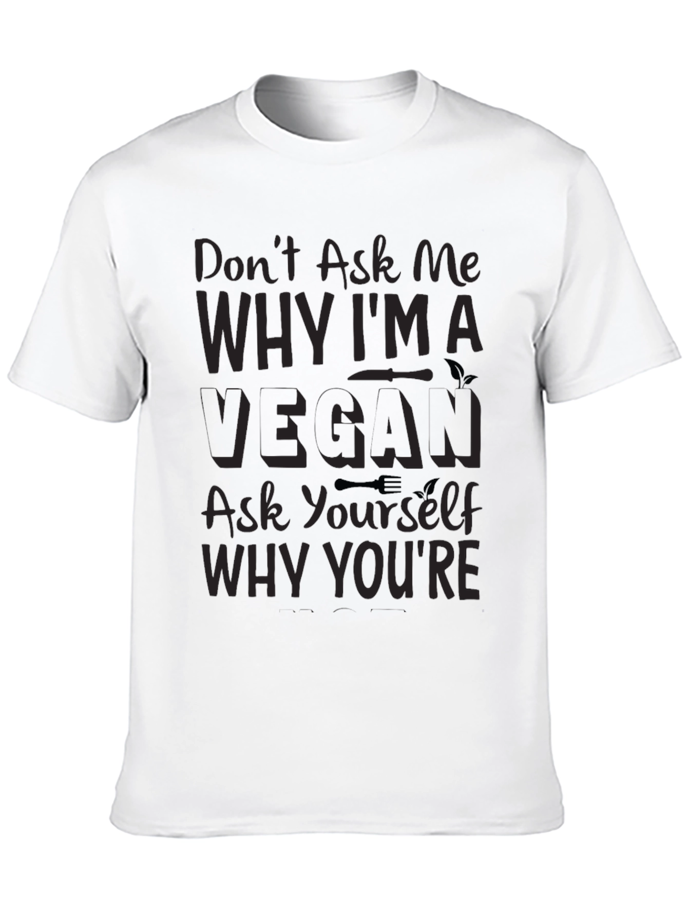Vegan Slogan Tee - Black Short Sleeve T-Shirt