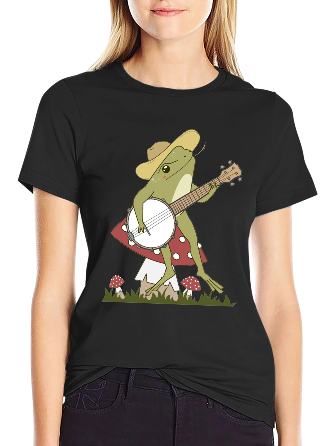 Banjo Frog T-Shirt: Musician Toadstool Tee