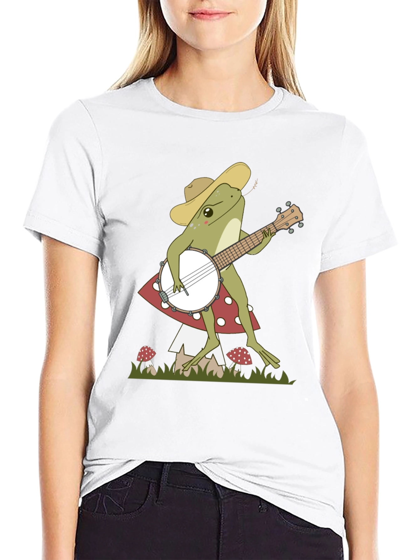 Banjo Frog T-Shirt: Musician Toadstool Tee