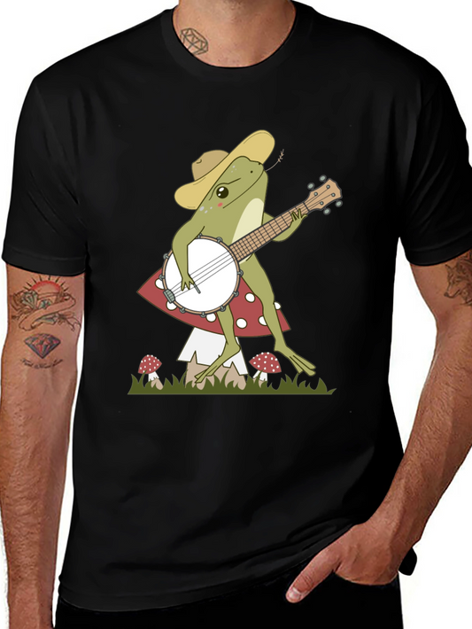 Banjo Frog T-Shirt: Musician Toadstool Tee