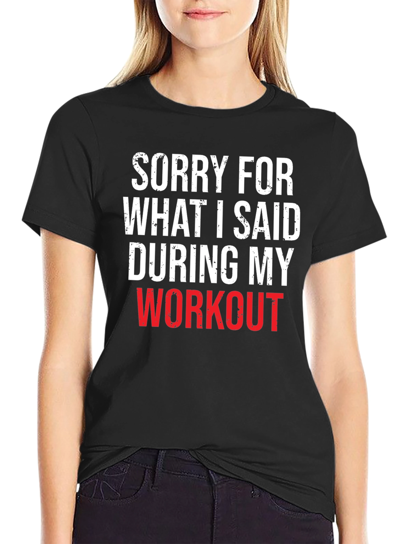 Workout Apology Graphic Tee - Black