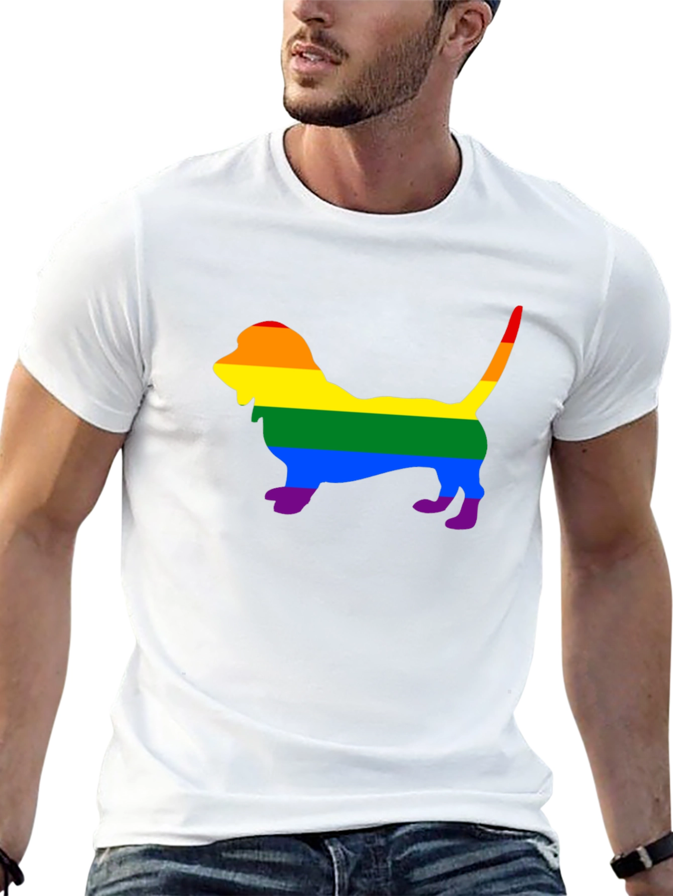 Rainbow Dog Silhouette T-Shirt