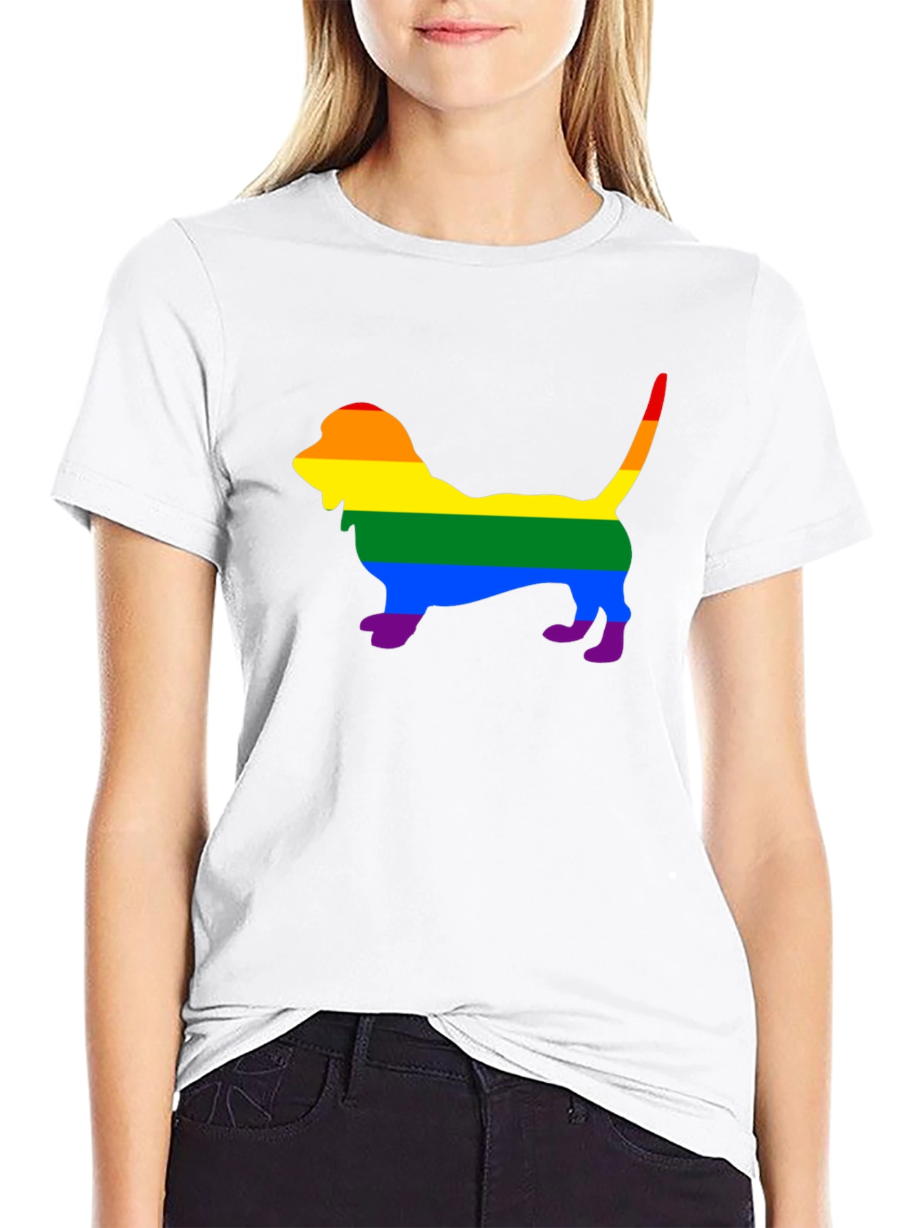 Rainbow Dog Silhouette T-Shirt