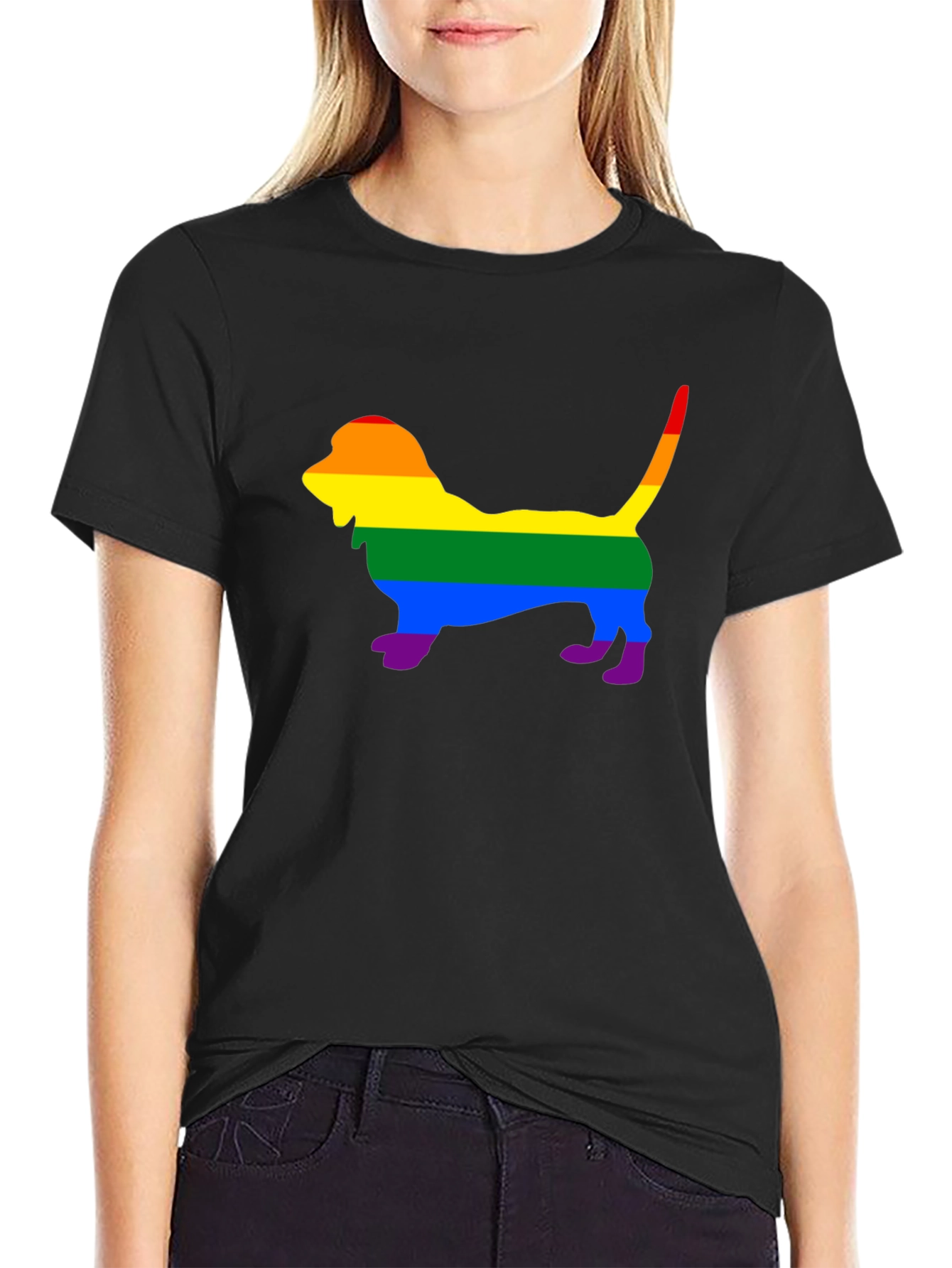 Rainbow Dog Silhouette T-Shirt