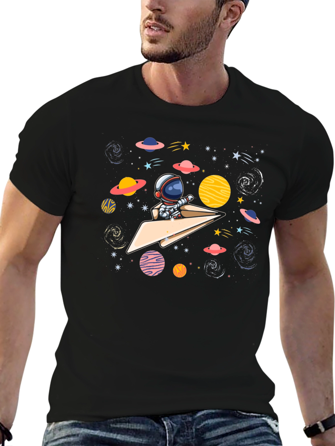 Astronaut Paper Plane T-Shirt - Space Adventure
