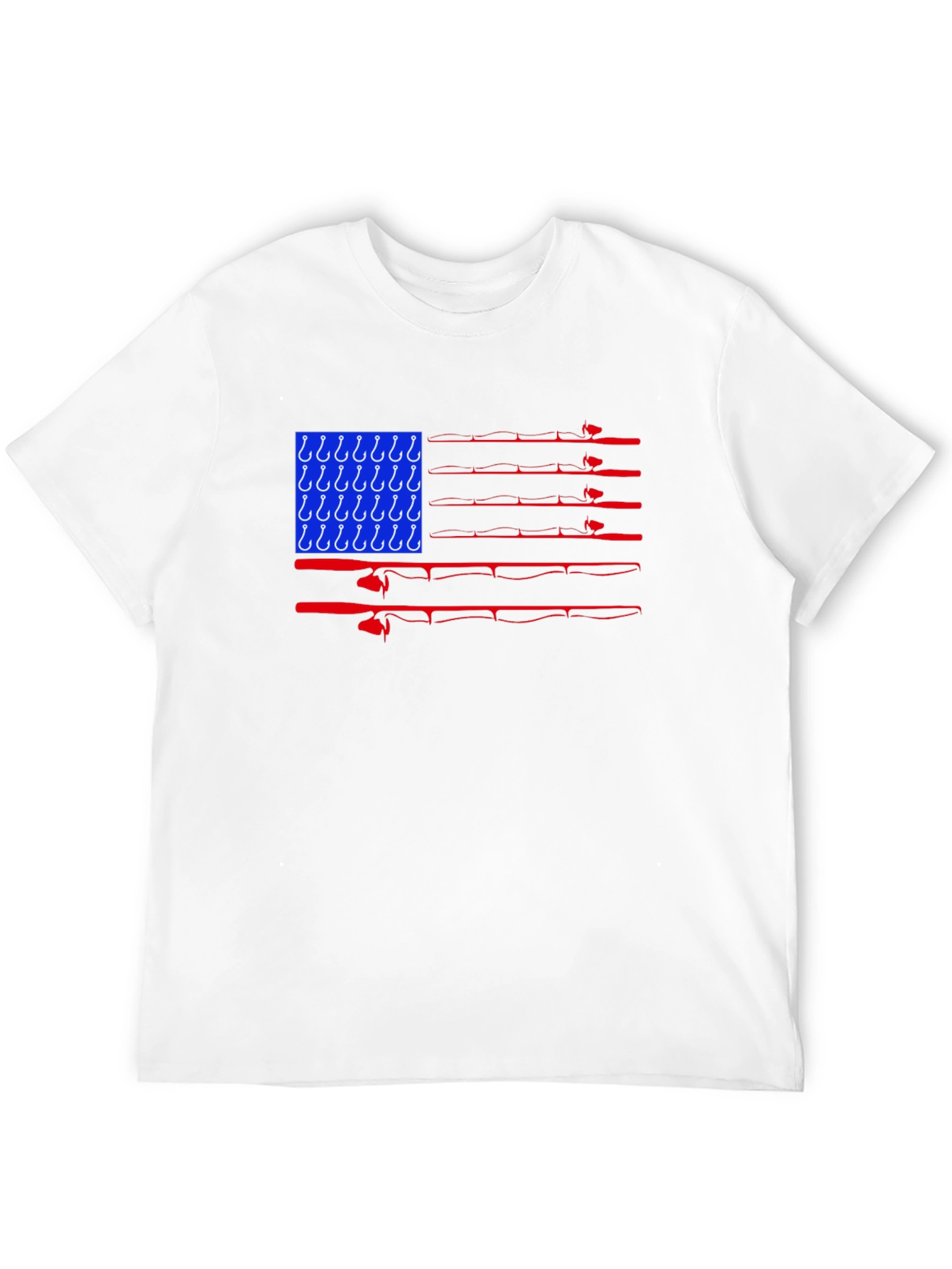 Fishing USA Flag Graphic T-Shirt