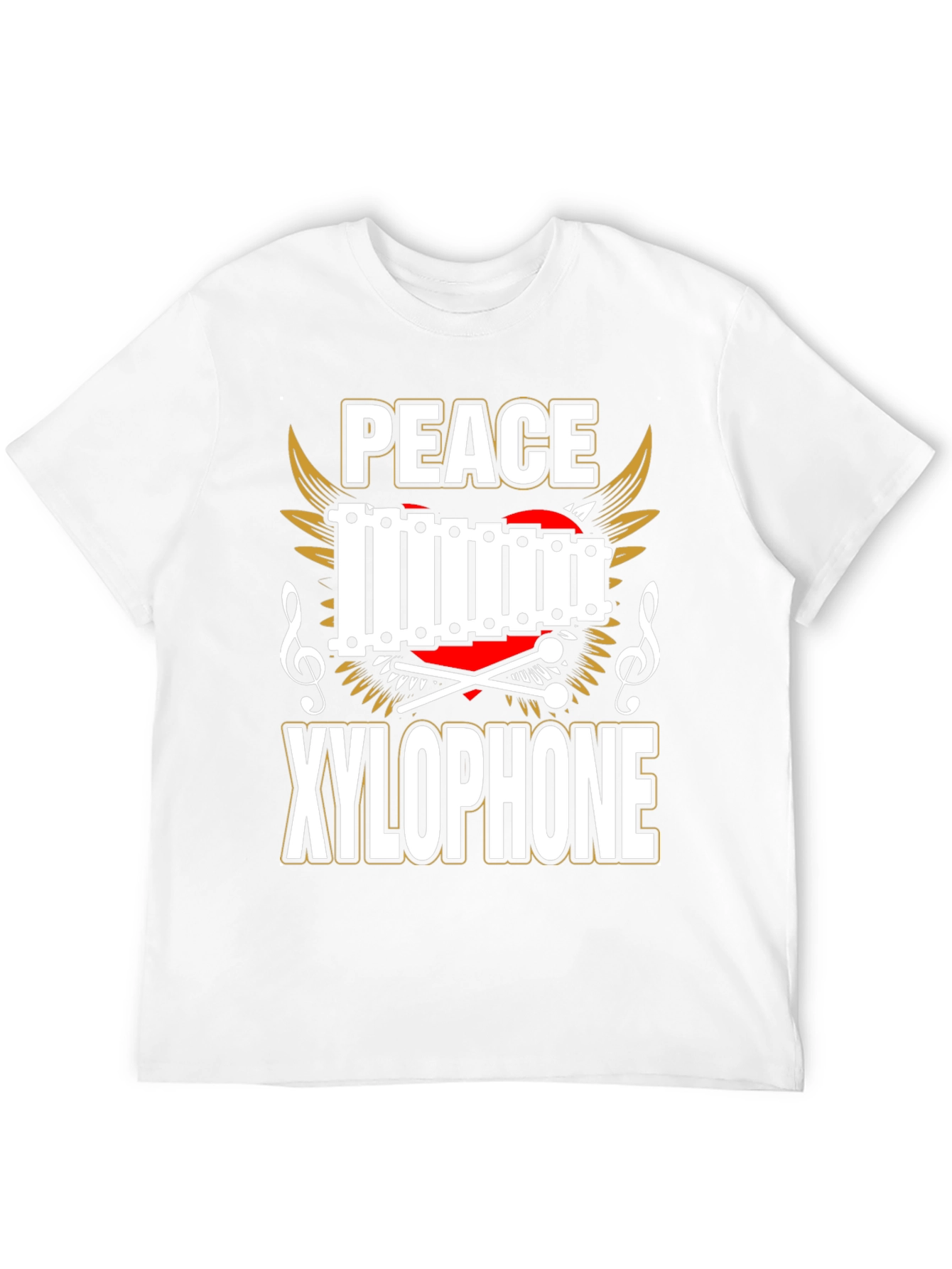 Peace Xylophone Graphic Tee - Black Cotton T-Shirt