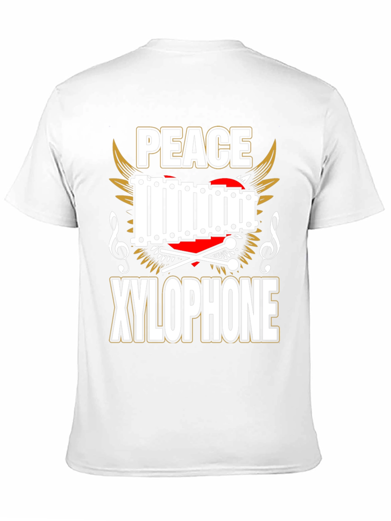 Peace Xylophone Graphic Tee - Black Cotton T-Shirt