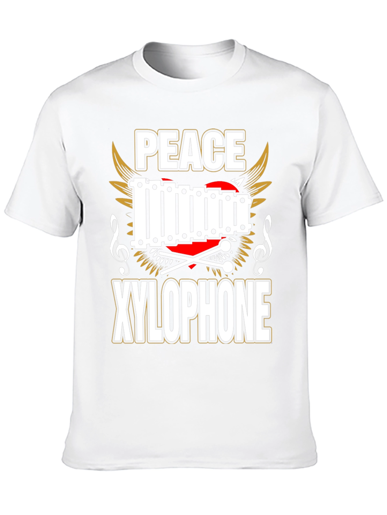 Peace Xylophone Graphic Tee - Black Cotton T-Shirt
