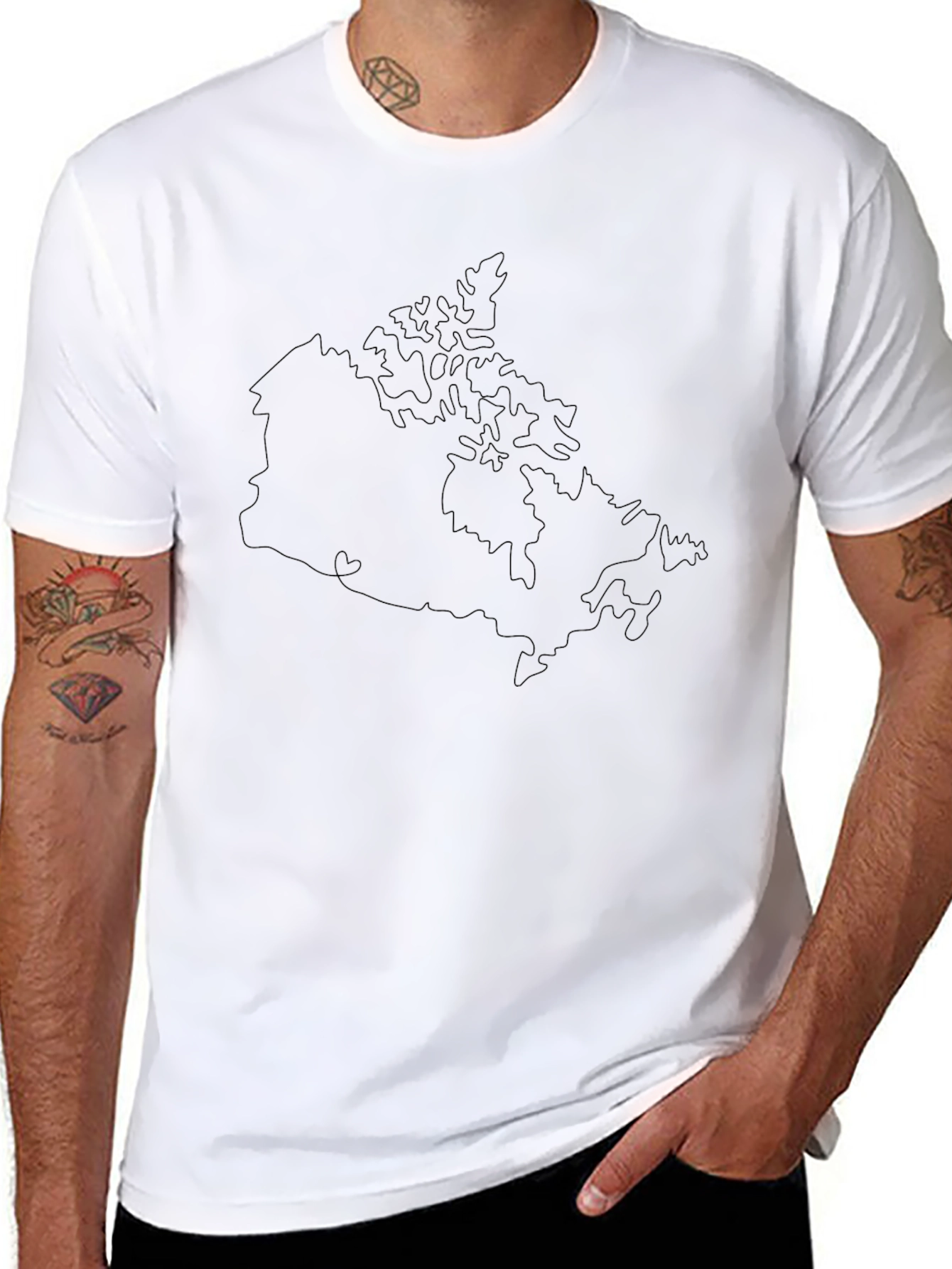 Canada Outline Black T-Shirt