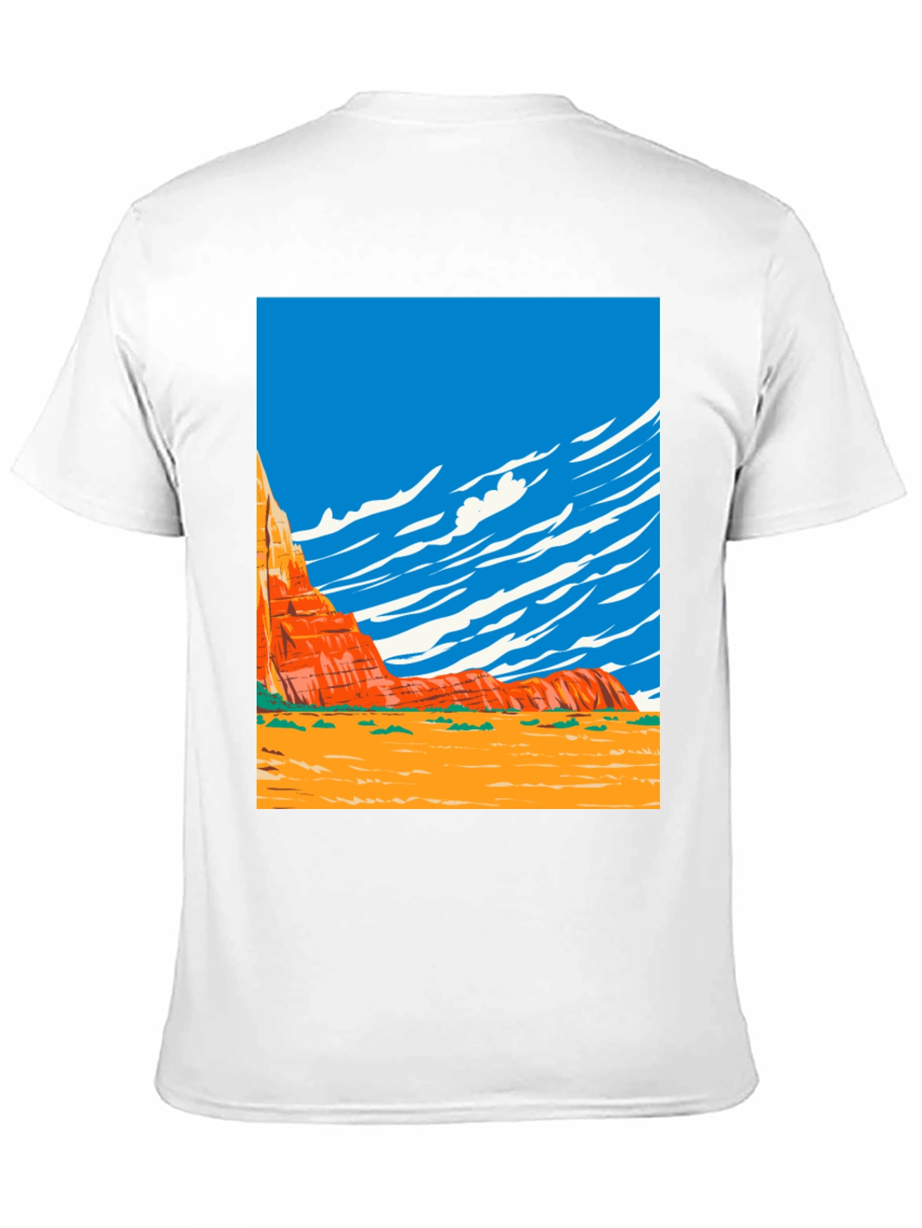 Desert Landscape Graphic Tee - Black Cotton Shirt
