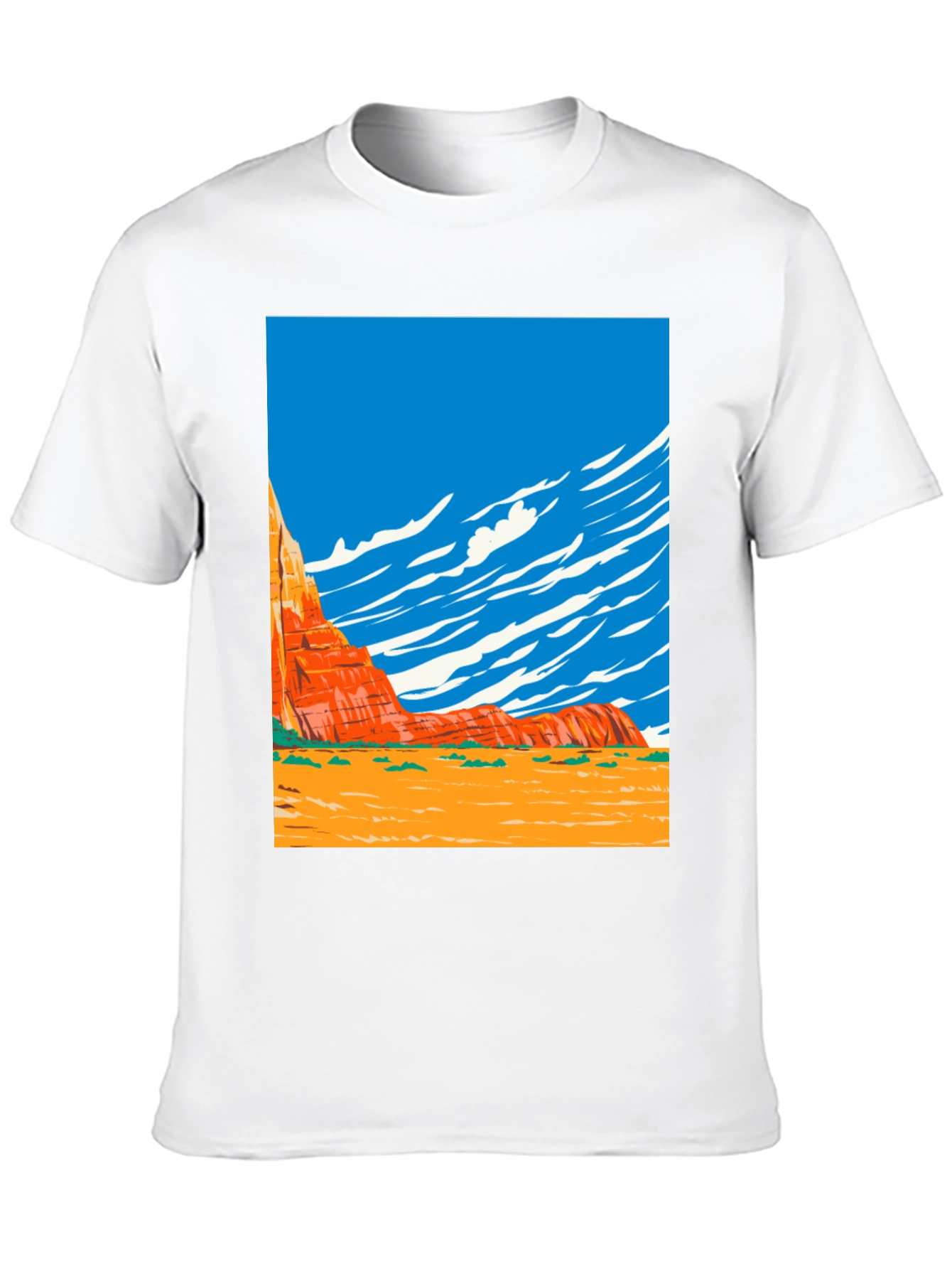 Desert Landscape Graphic Tee - Black Cotton Shirt