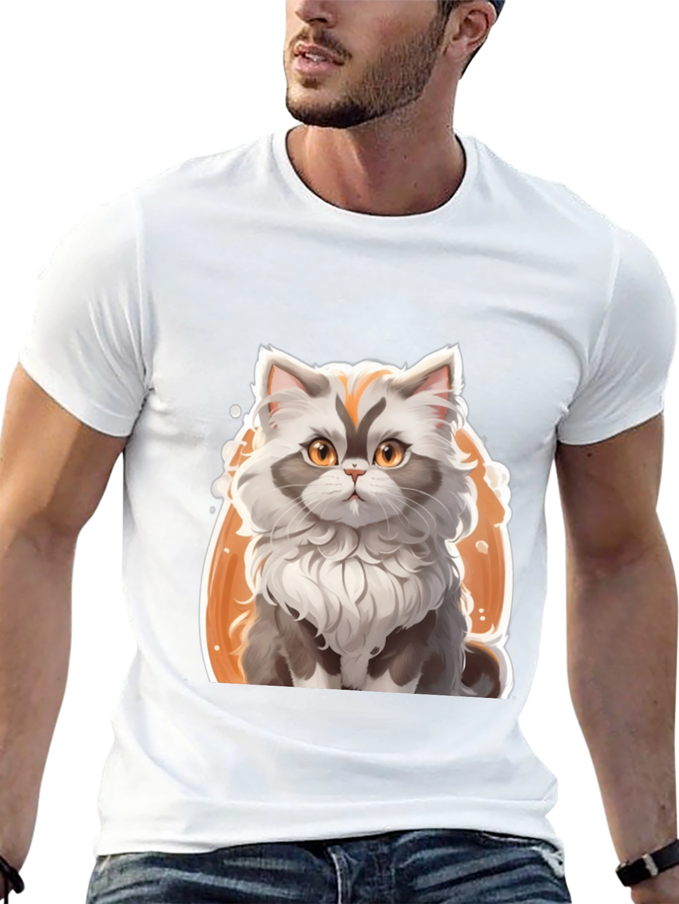 Cat Graphic Tee - Soft Cotton Blend
