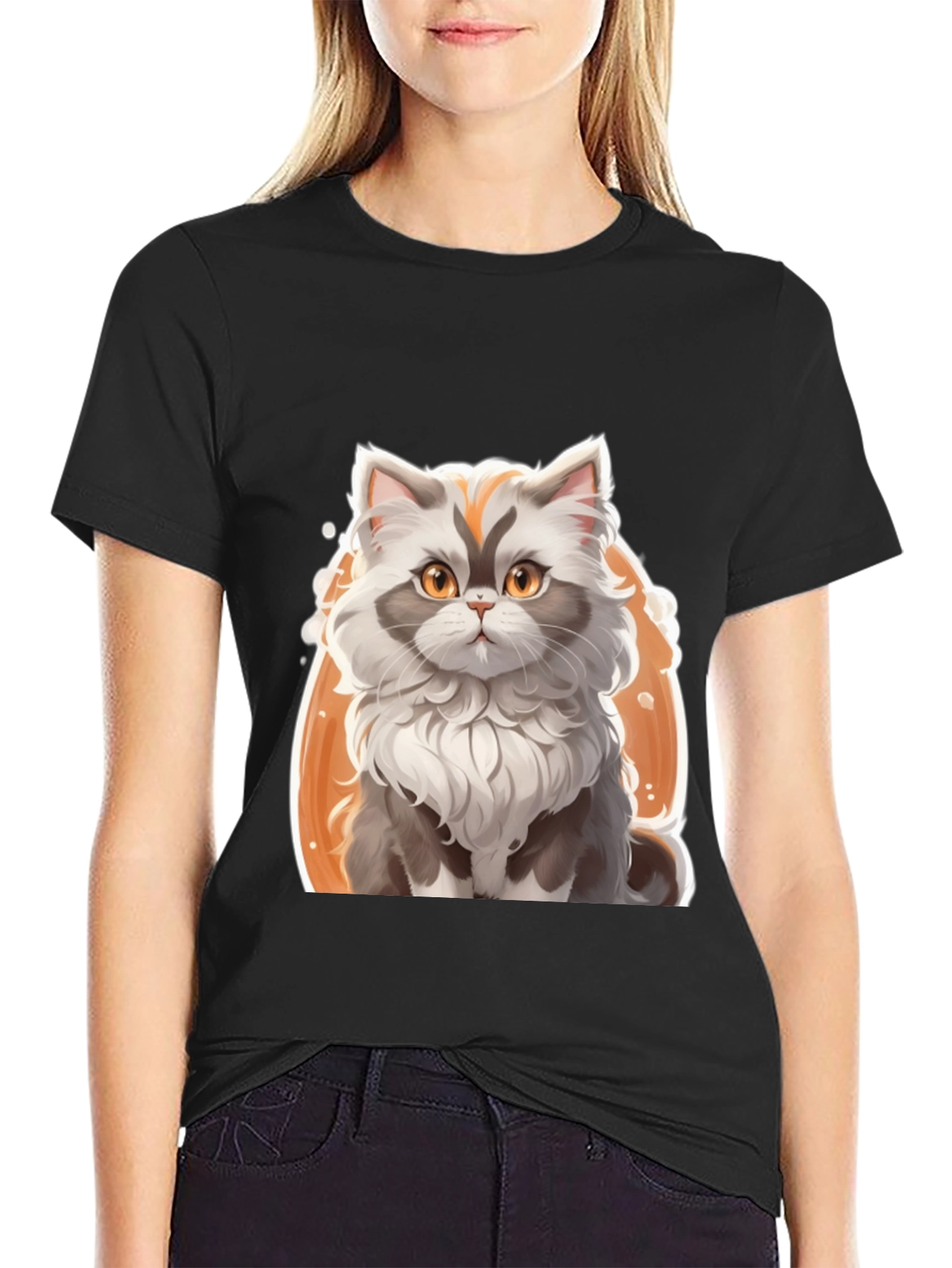 Cat Graphic Tee - Soft Cotton Blend