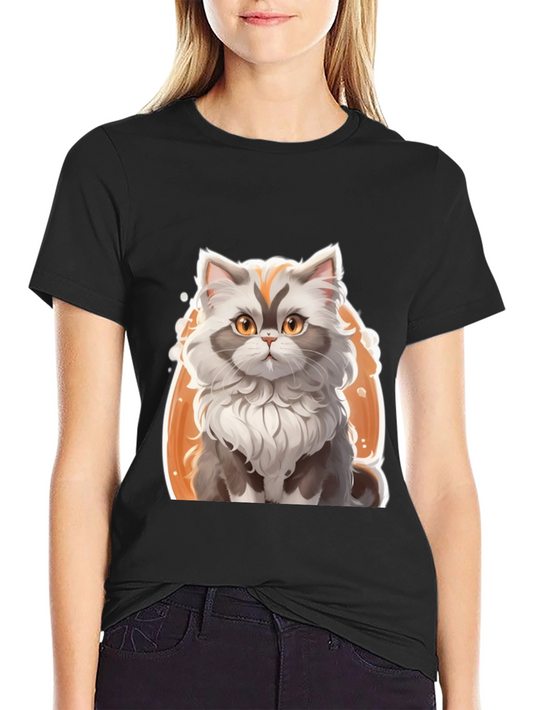 Cat Graphic Tee - Soft Cotton Blend