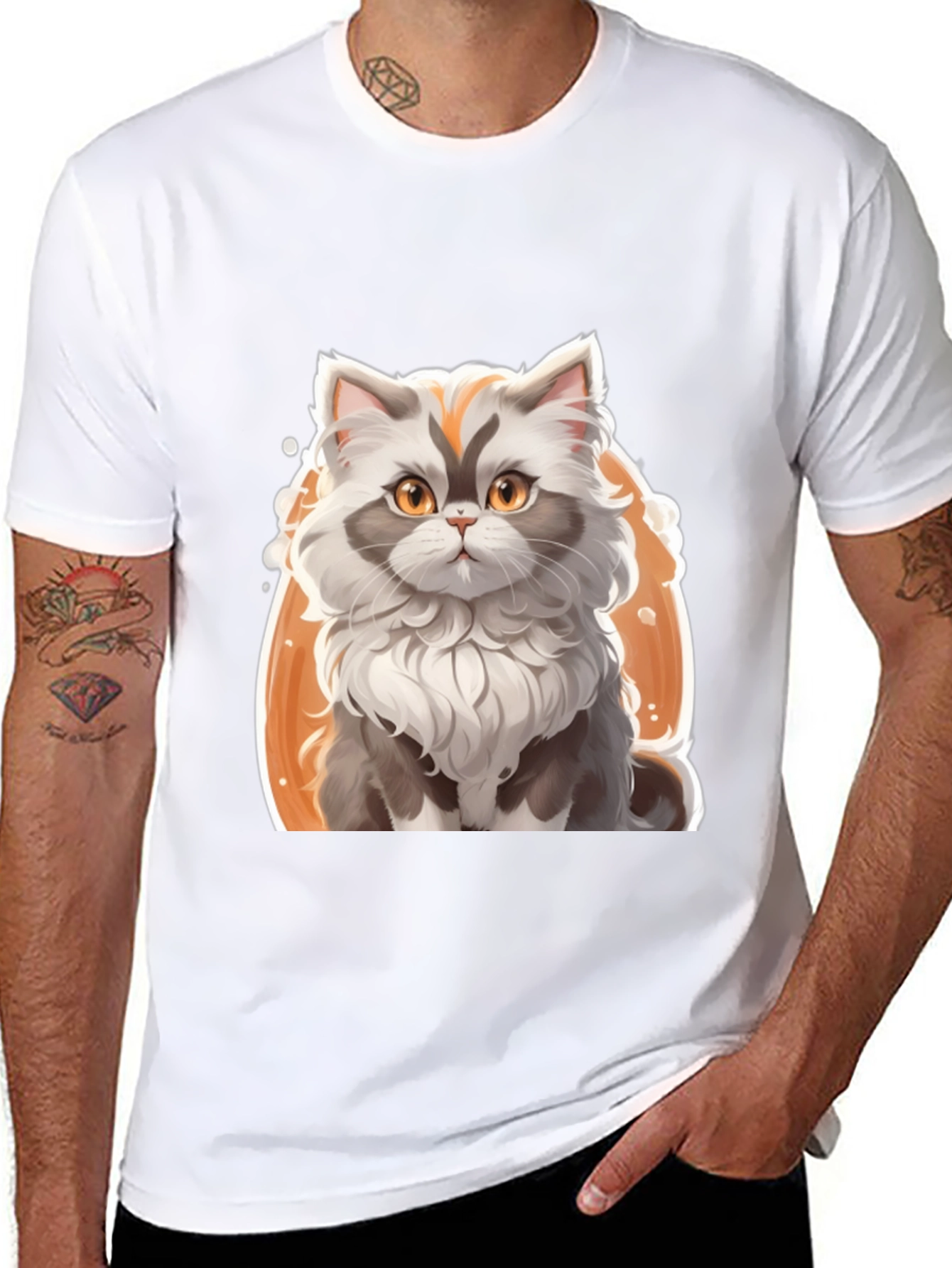 Cat Graphic Tee - Soft Cotton Blend