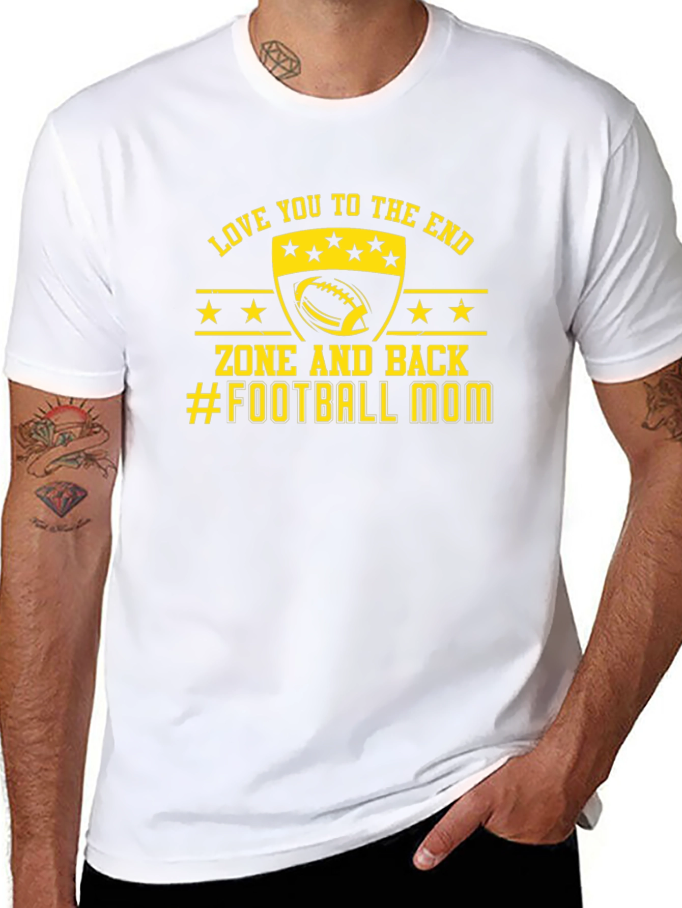Love You to The End Football Mom T-Shirt