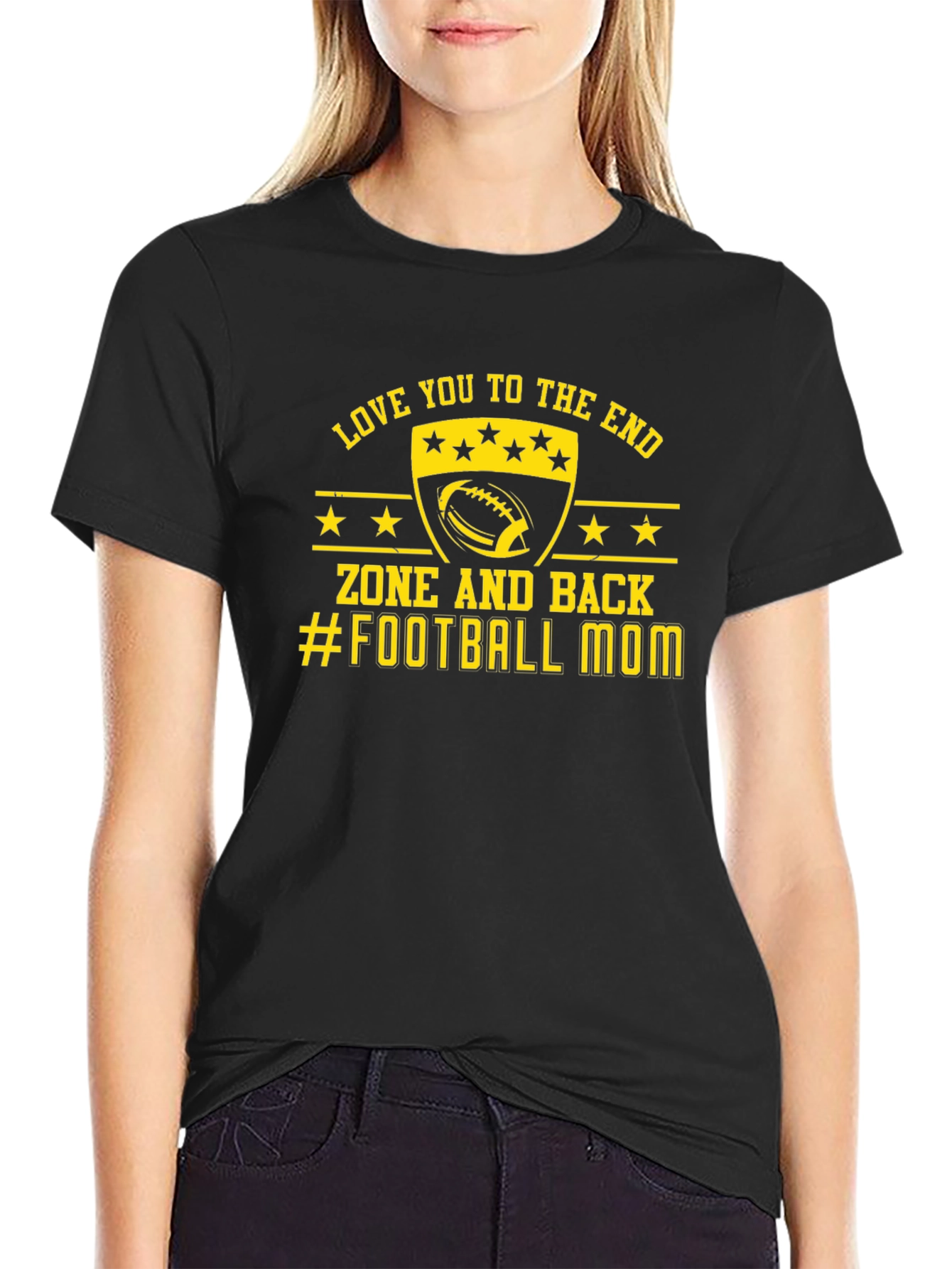 Love You to The End Football Mom T-Shirt