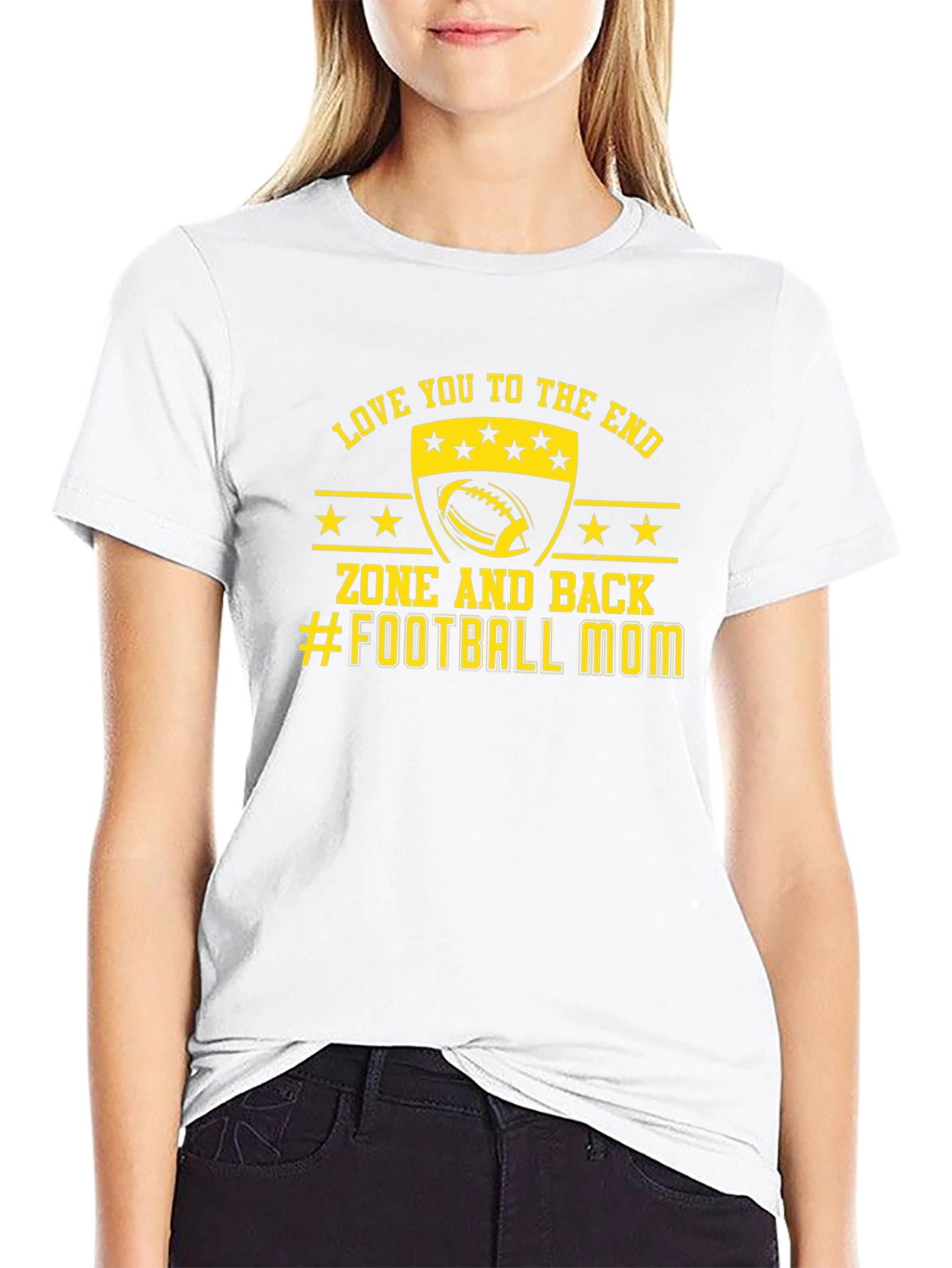 Love You to The End Football Mom T-Shirt
