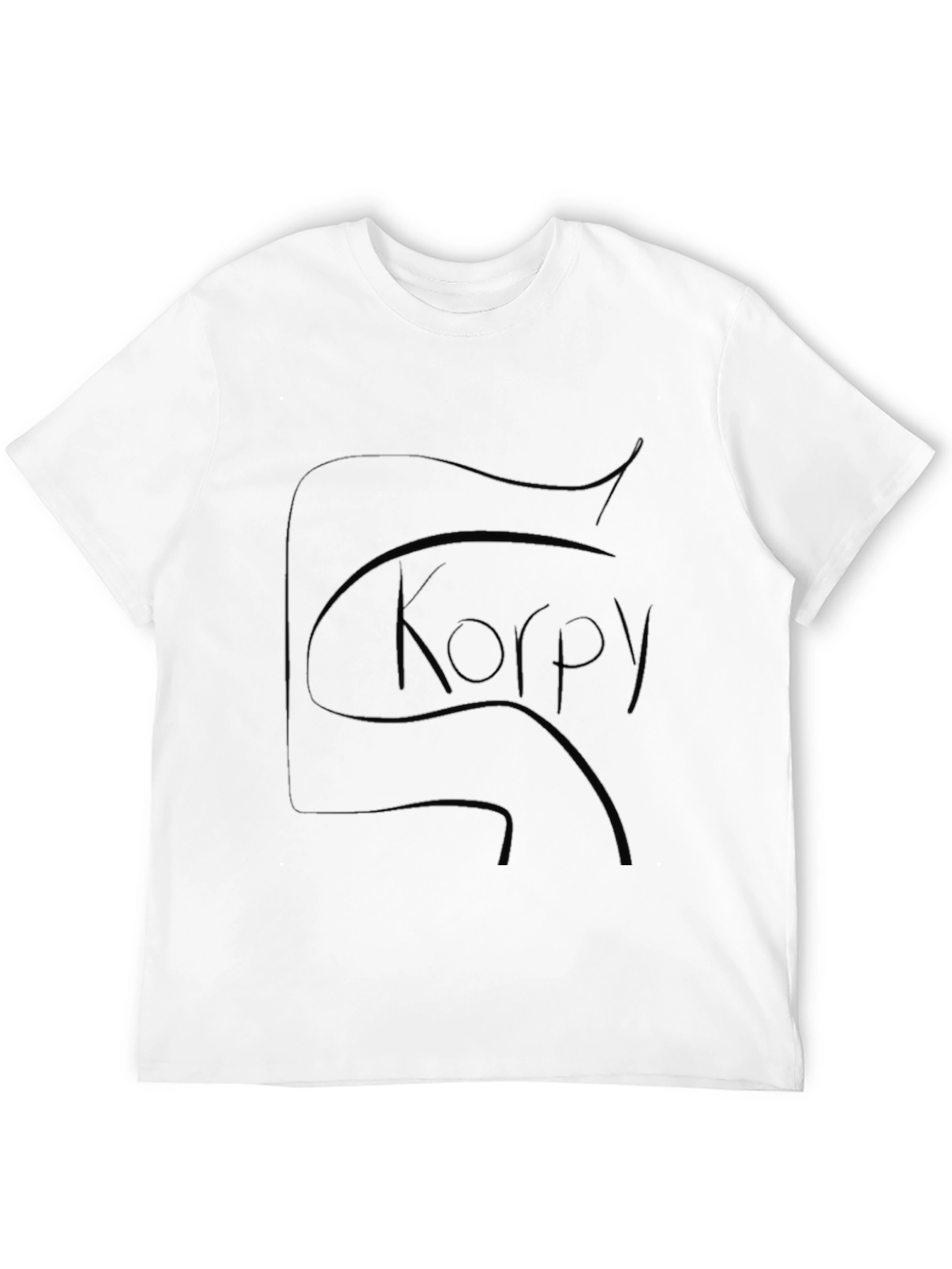 Mens Black Graphic T-Shirt with Korpy Design