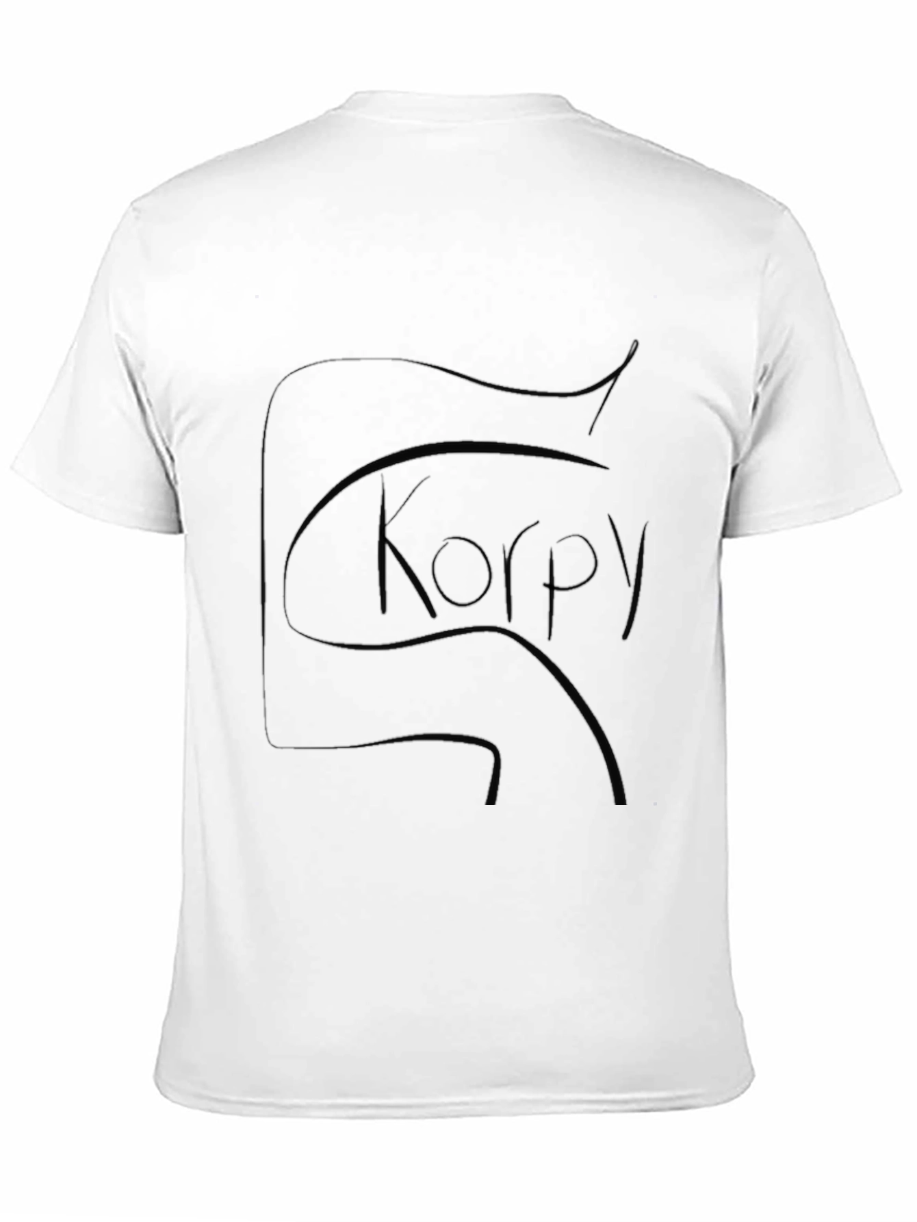 Mens Black Graphic T-Shirt with Korpy Design
