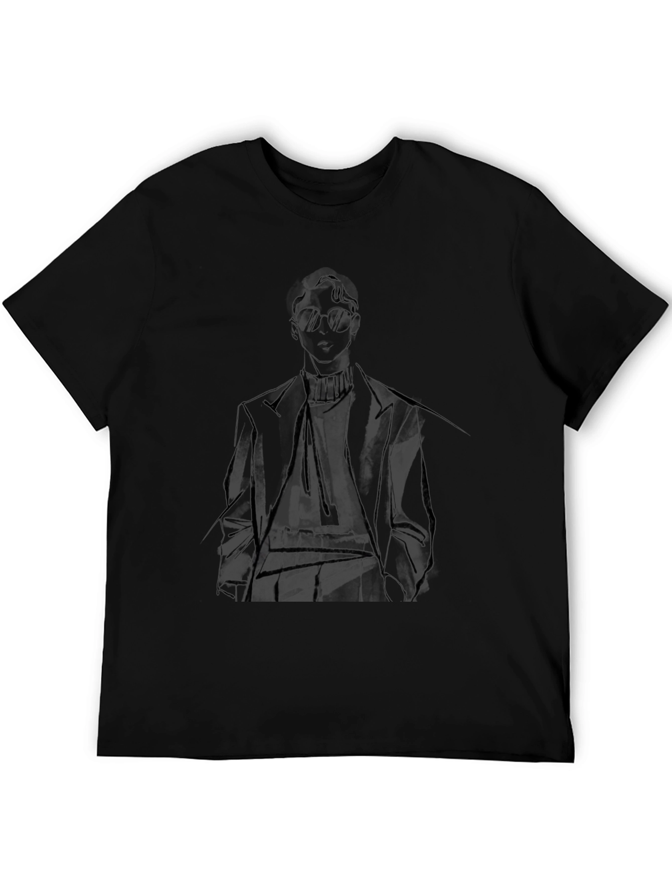 Stylish Man Graphic Tee - Black