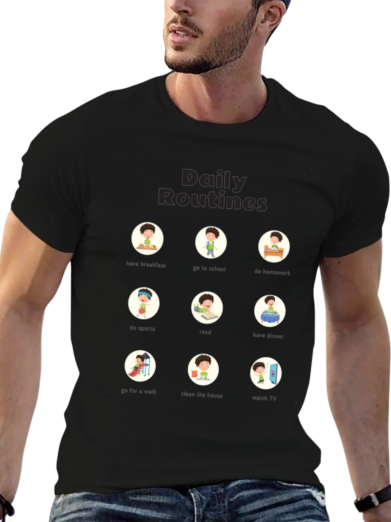 Daily Routine Graphic T-Shirt