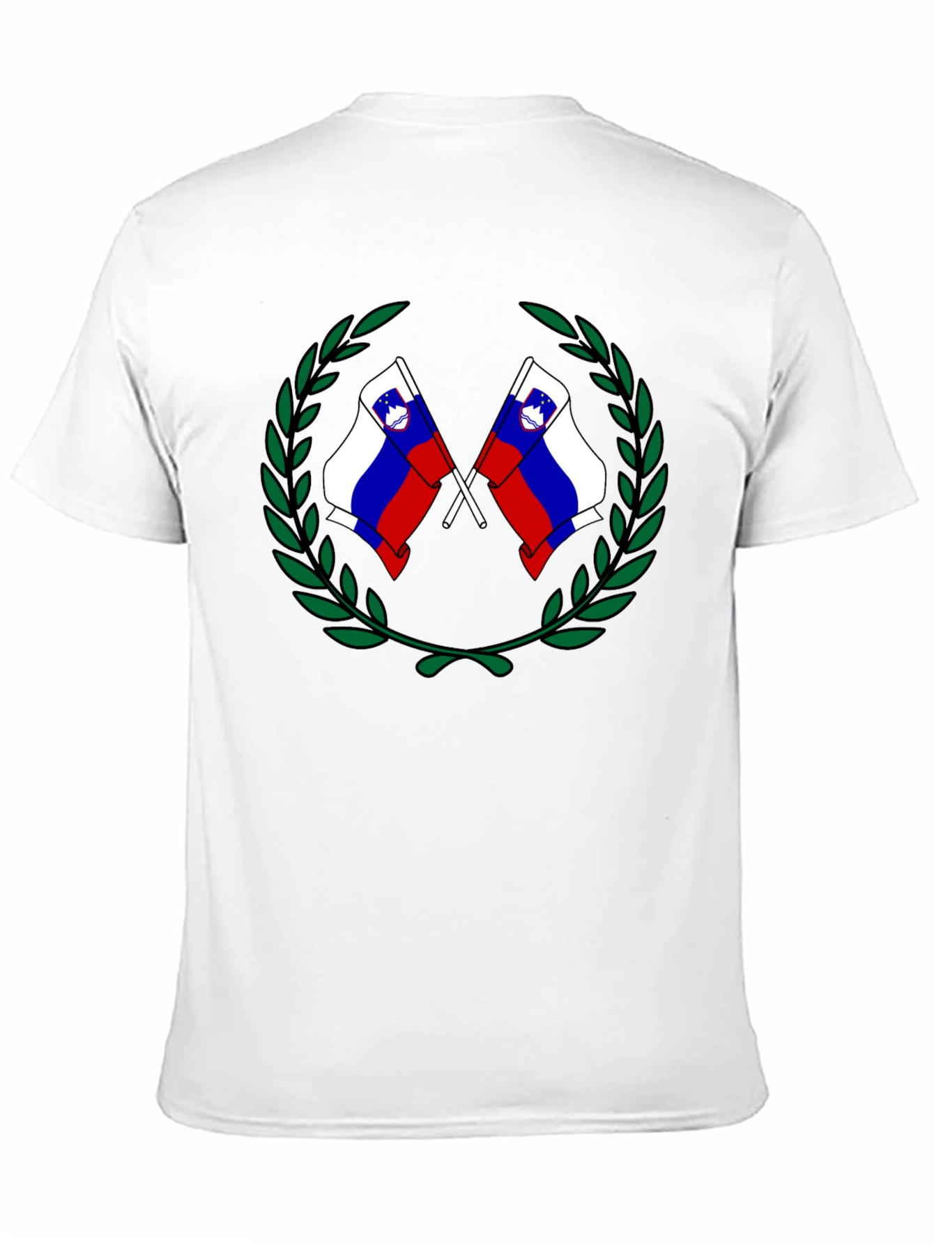 Slovenian Flag Wreath Black T-Shirt
