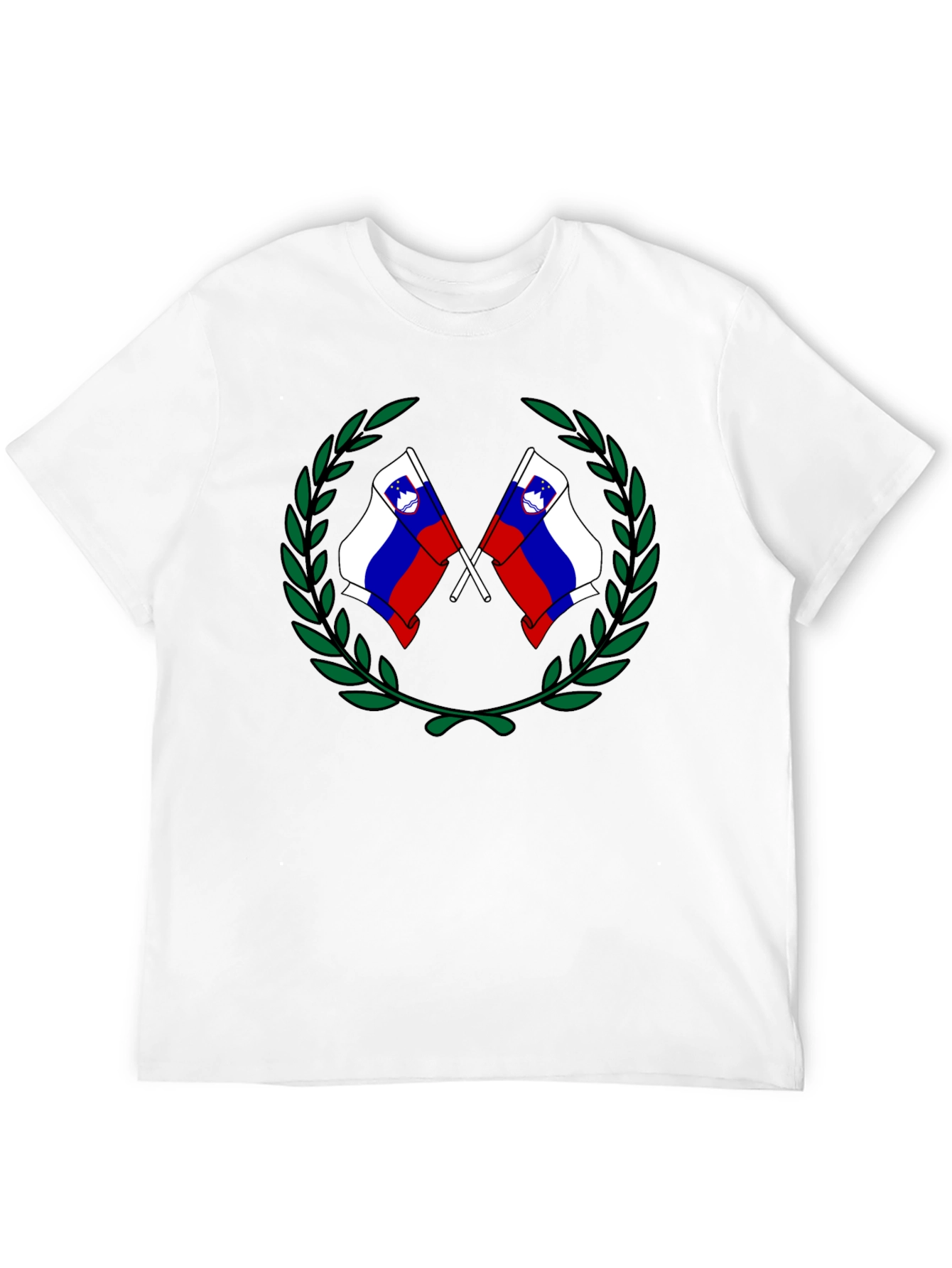 Slovenian Flag Wreath Black T-Shirt