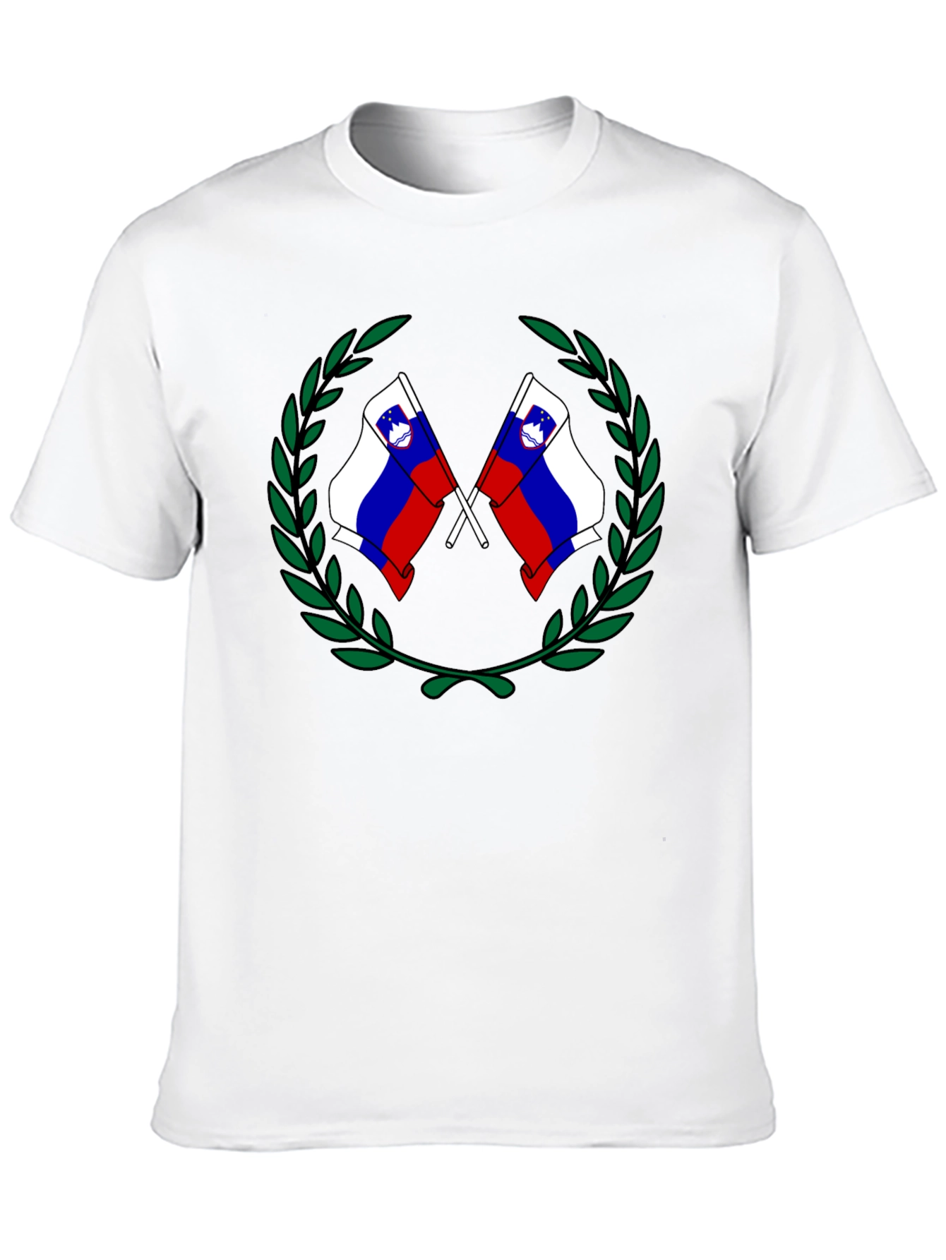 Slovenian Flag Wreath Black T-Shirt