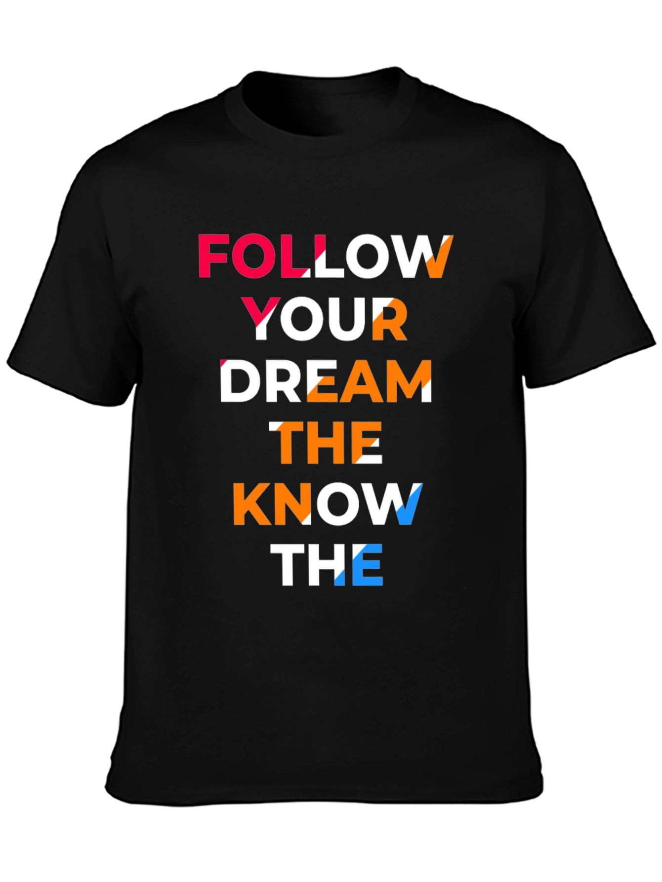Motivational Graphic Print Mens Black T-Shirt